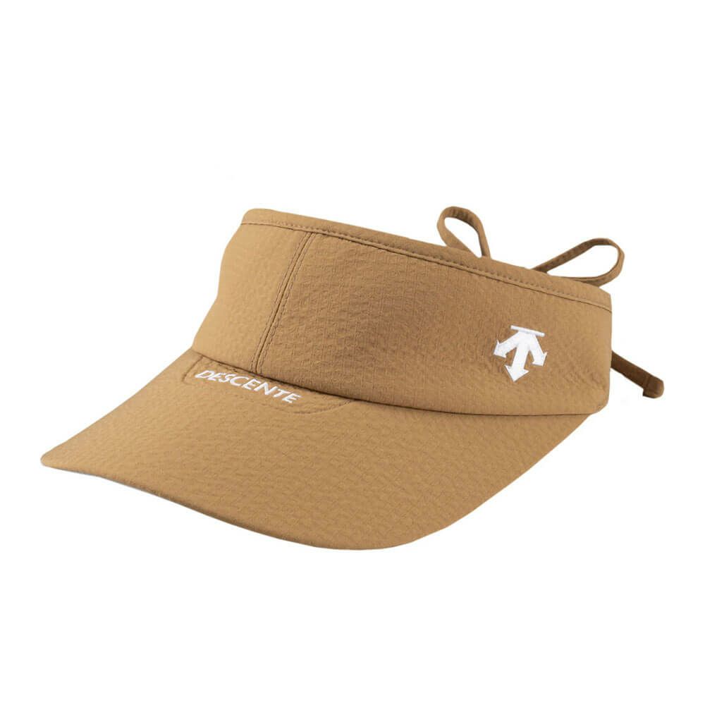 デサントゴルフ DESCENTE GOLF　レディース ワイドブリム リボン サンバイザー DG5SCP53L BW00 ブラウン　2025年モデル ブラウン