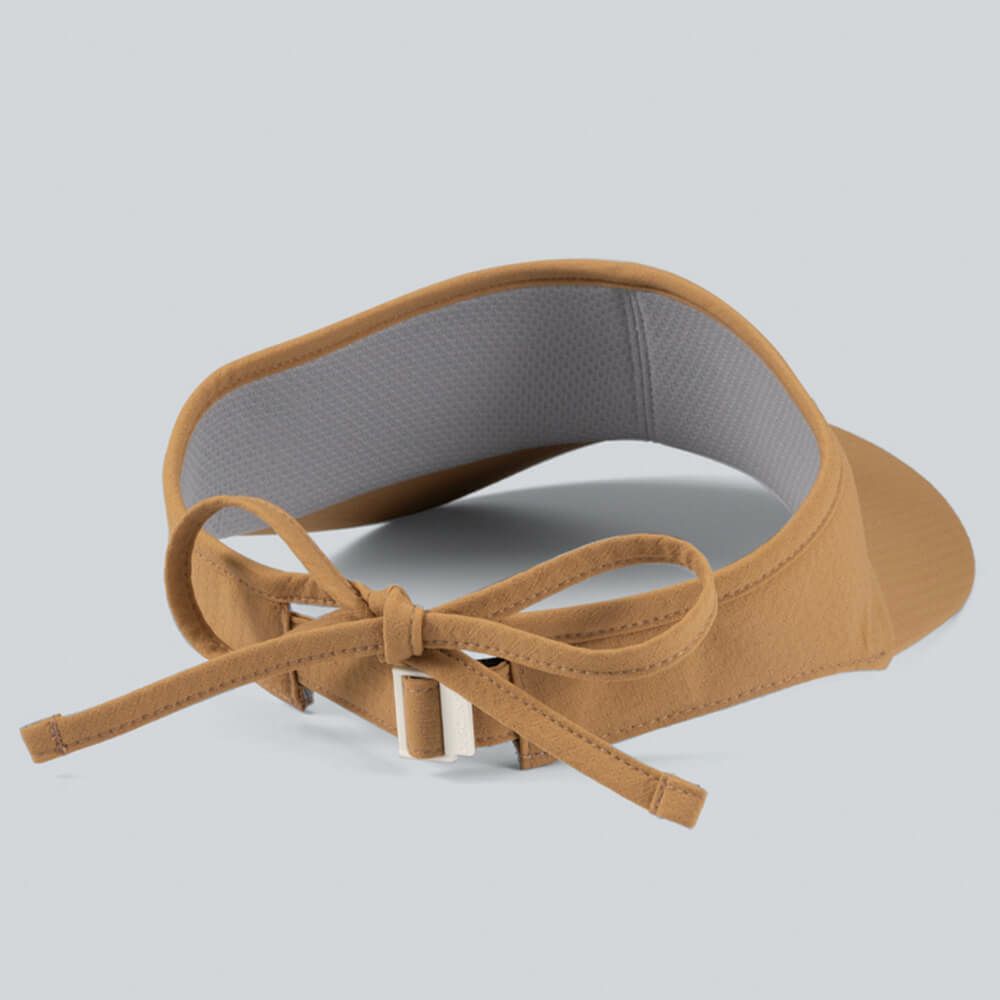 デサントゴルフ DESCENTE GOLF　レディース ワイドブリム リボン サンバイザー DG5SCP53L BW00 ブラウン　2025年モデル 詳細1