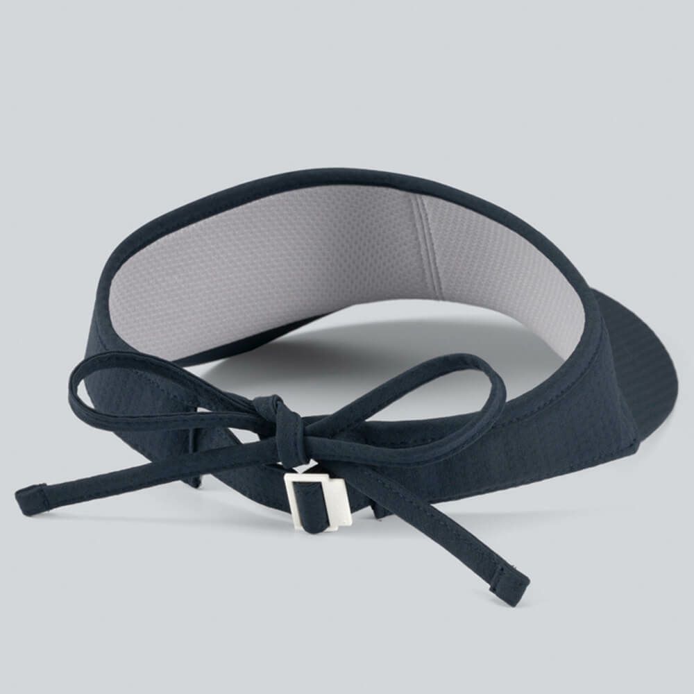 デサントゴルフ DESCENTE GOLF　レディース ワイドブリム リボン サンバイザー DG5SCP53L NV00 ネイビー　2025年モデル 詳細1