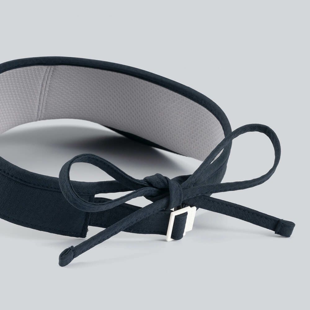 デサントゴルフ DESCENTE GOLF　レディース ワイドブリム リボン サンバイザー DG5SCP53L NV00 ネイビー　2025年モデル 詳細5