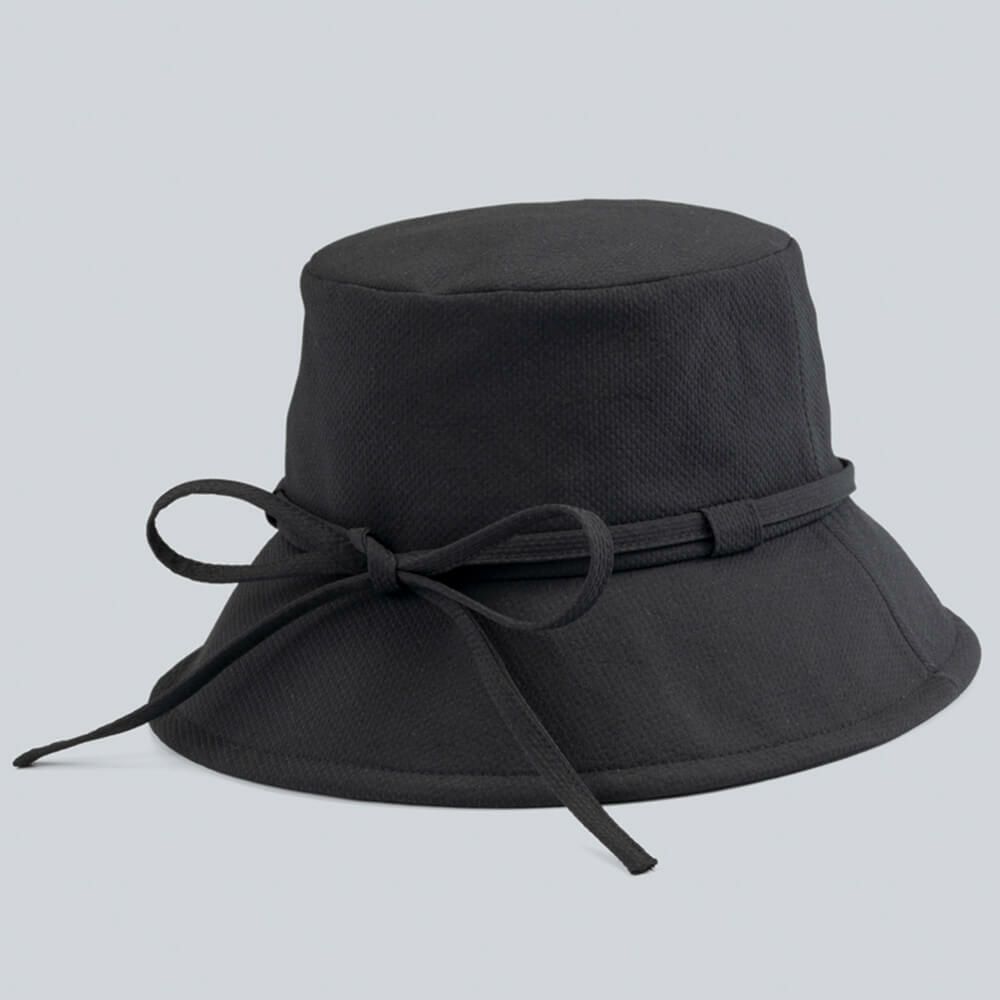 デサントゴルフ DESCENTE GOLF　レディース リボン バケットハット DG5SCP70L BK00 ブラック　2025年モデル 詳細1