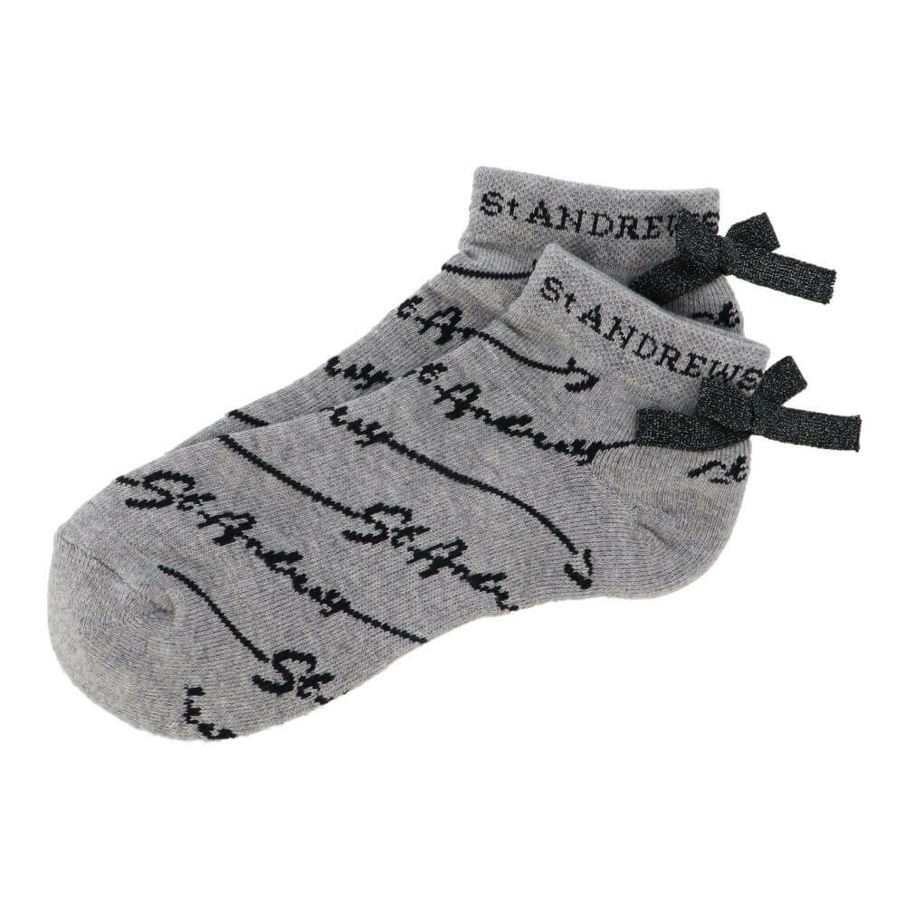 セントアンドリュース St ANDREWS　レディース シグネチャー柄 アンクルソックス 042-5186552 020 グレー ゴルフウェア