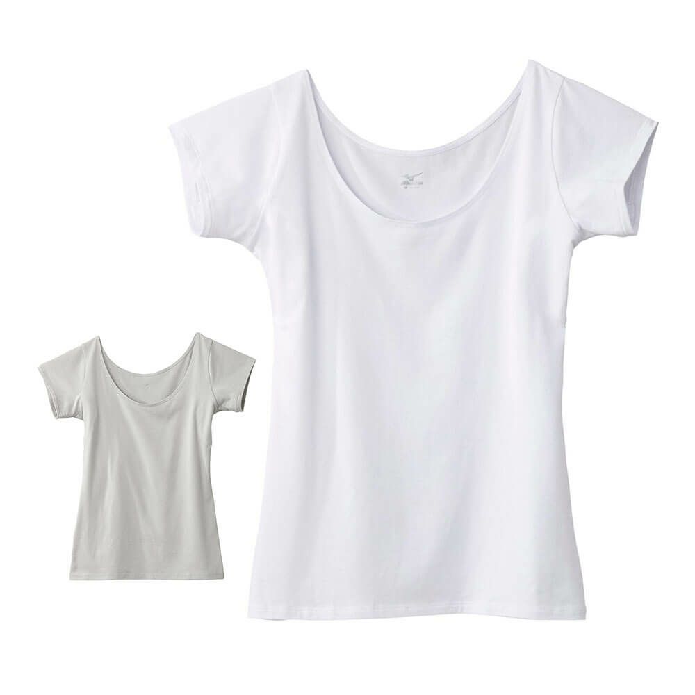 ミズノ MIZUNO　レディース クイックドライ アンダー ラウンドネック フレンチスリーブ シャツ C2JAA301