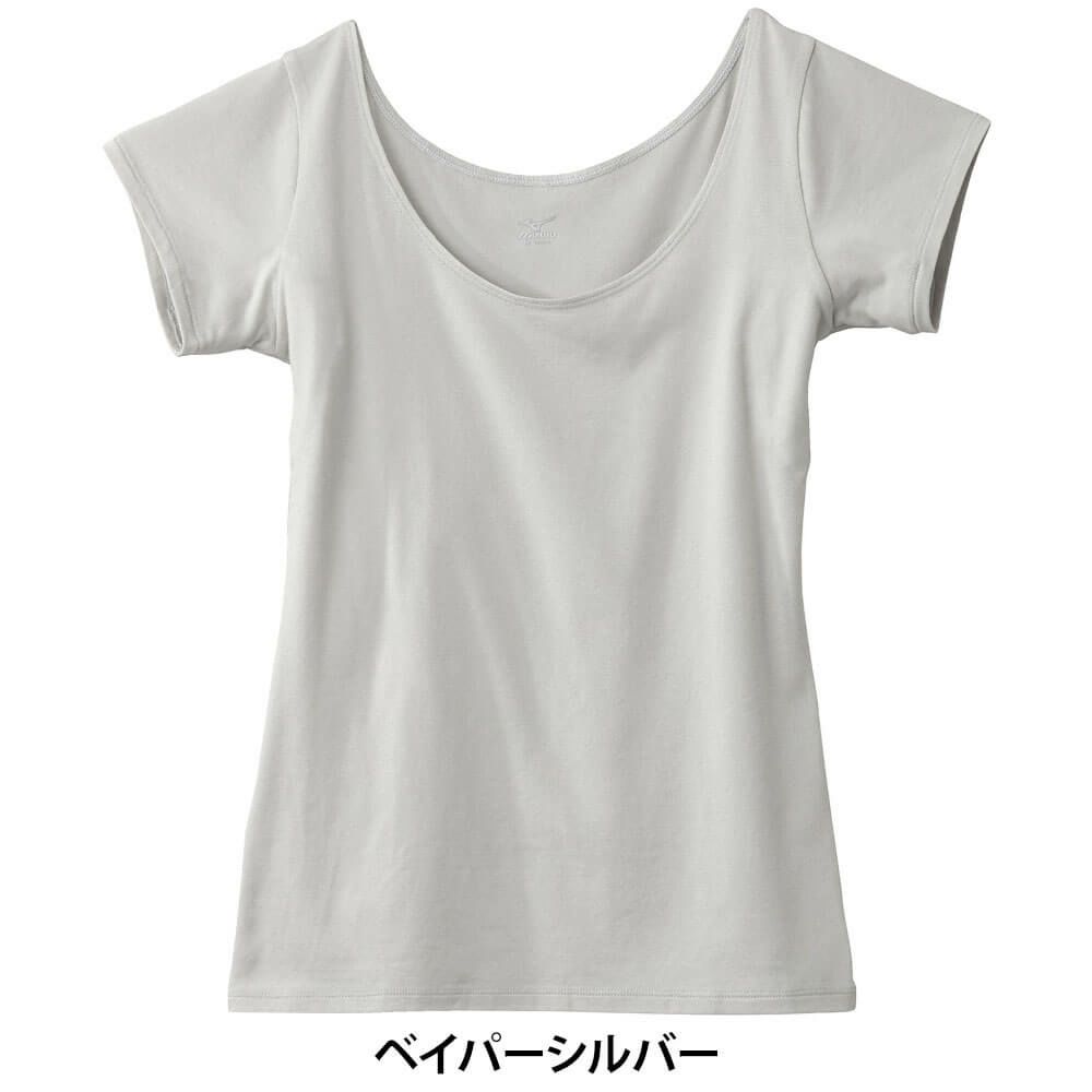 ミズノ MIZUNO　レディース クイックドライ アンダー ラウンドネック フレンチスリーブ シャツ C2JAA301 詳細4