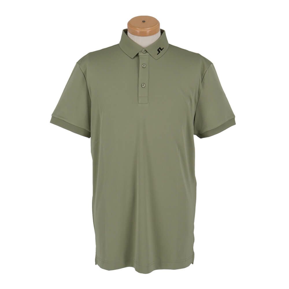 Jリンドバーグ J.LINDEBERG　メンズ バックブリッジ ロゴ刺繍 柄 半袖 ポロシャツ 071-23243　2025年モデル グリーン