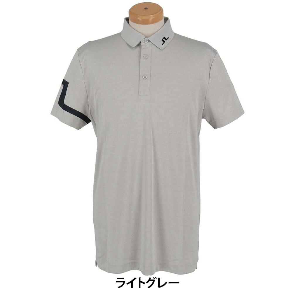 Jリンドバーグ J.LINDEBERG　メンズ ロゴデザイン 半袖 ポロシャツ 071-23245　2025年モデル ライトグレー