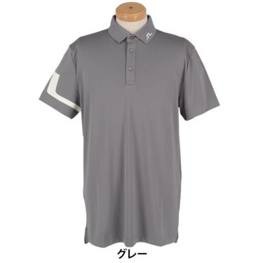 Jリンドバーグ J.LINDEBERG　メンズ ロゴデザイン 半袖 ポロシャツ 071-23245　2025年モデル グレー
