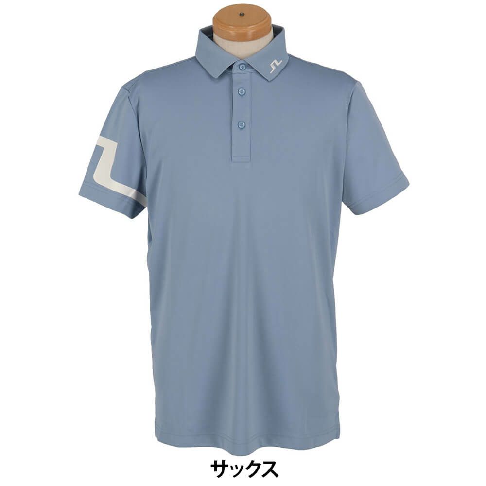 Jリンドバーグ J.LINDEBERG　メンズ ロゴデザイン 半袖 ポロシャツ 071-23245　2025年モデル サックス
