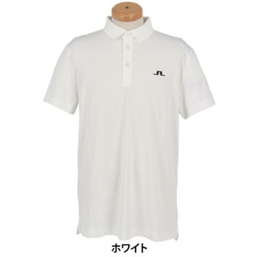 Jリンドバーグ J.LINDEBERG　メンズ ロゴデザイン ストレッチ 半袖 ポロシャツ 071-23343　2025年モデル ホワイト
