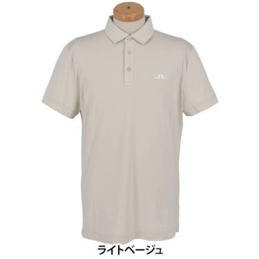 Jリンドバーグ J.LINDEBERG　メンズ ロゴデザイン ストレッチ 半袖 ポロシャツ 071-23343　2025年モデル ライトベージュ