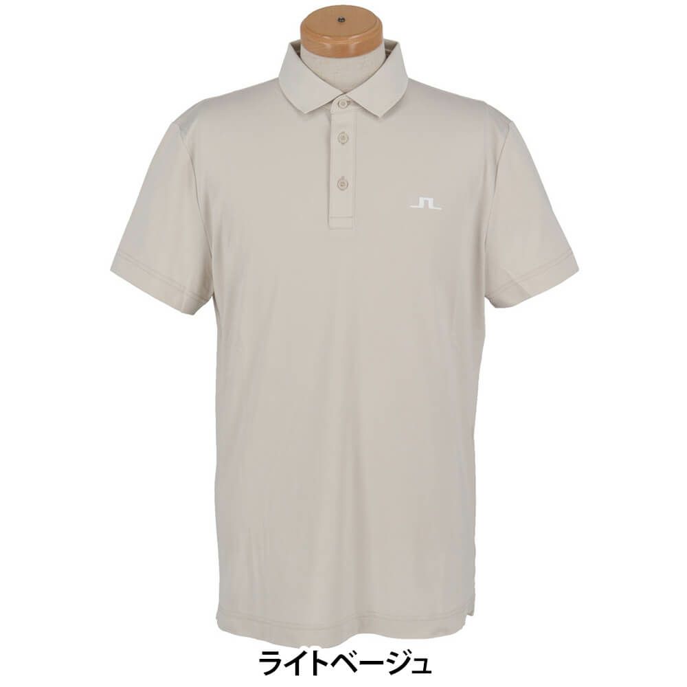 Jリンドバーグ J.LINDEBERG　メンズ ロゴデザイン ストレッチ 半袖 ポロシャツ 071-23343　2025年モデル ライトベージュ