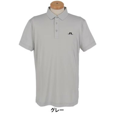 Jリンドバーグ J.LINDEBERG　メンズ ロゴデザイン ストレッチ 半袖 ポロシャツ 071-23343　2025年モデル グレー