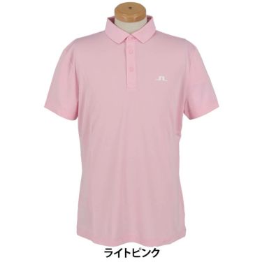 Jリンドバーグ J.LINDEBERG　メンズ ロゴデザイン ストレッチ 半袖 ポロシャツ 071-23343　2025年モデル ライトピンク