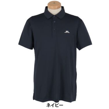 Jリンドバーグ J.LINDEBERG　メンズ ロゴデザイン ストレッチ 半袖 ポロシャツ 071-23343　2025年モデル ネイビー
