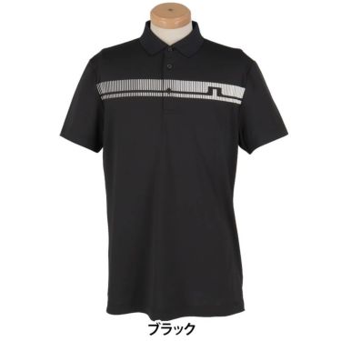 Jリンドバーグ J.LINDEBERG　メンズ ロゴプリント 半袖 ポロシャツ 071-23344　2025年モデル ブラック
