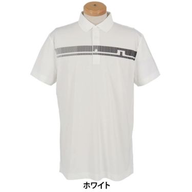 Jリンドバーグ J.LINDEBERG　メンズ ロゴプリント 半袖 ポロシャツ 071-23344　2025年モデル ホワイト
