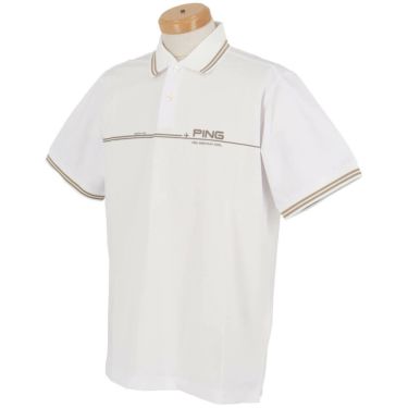 ピン PING　メンズ ラインデザイン ロゴプリント 二重織 半袖 ポロシャツ 621-5160301　2025年モデル 詳細6