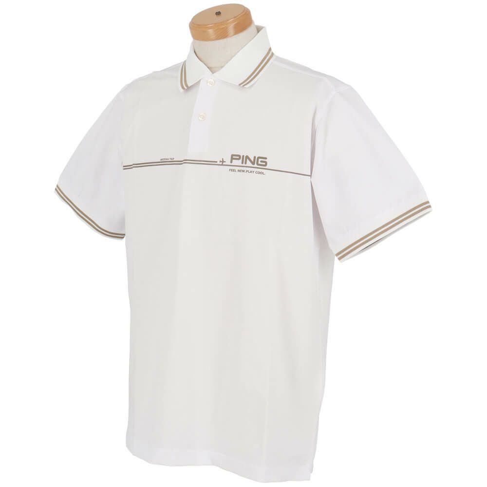 ピン PING　メンズ ラインデザイン ロゴプリント 二重織 半袖 ポロシャツ 621-5160301　2025年モデル 詳細6