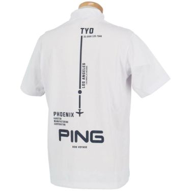 ピン PING　メンズ ロゴプリント プレーティング天竺 半袖 ハイネックシャツ 621-5167307　2025年モデル 詳細2