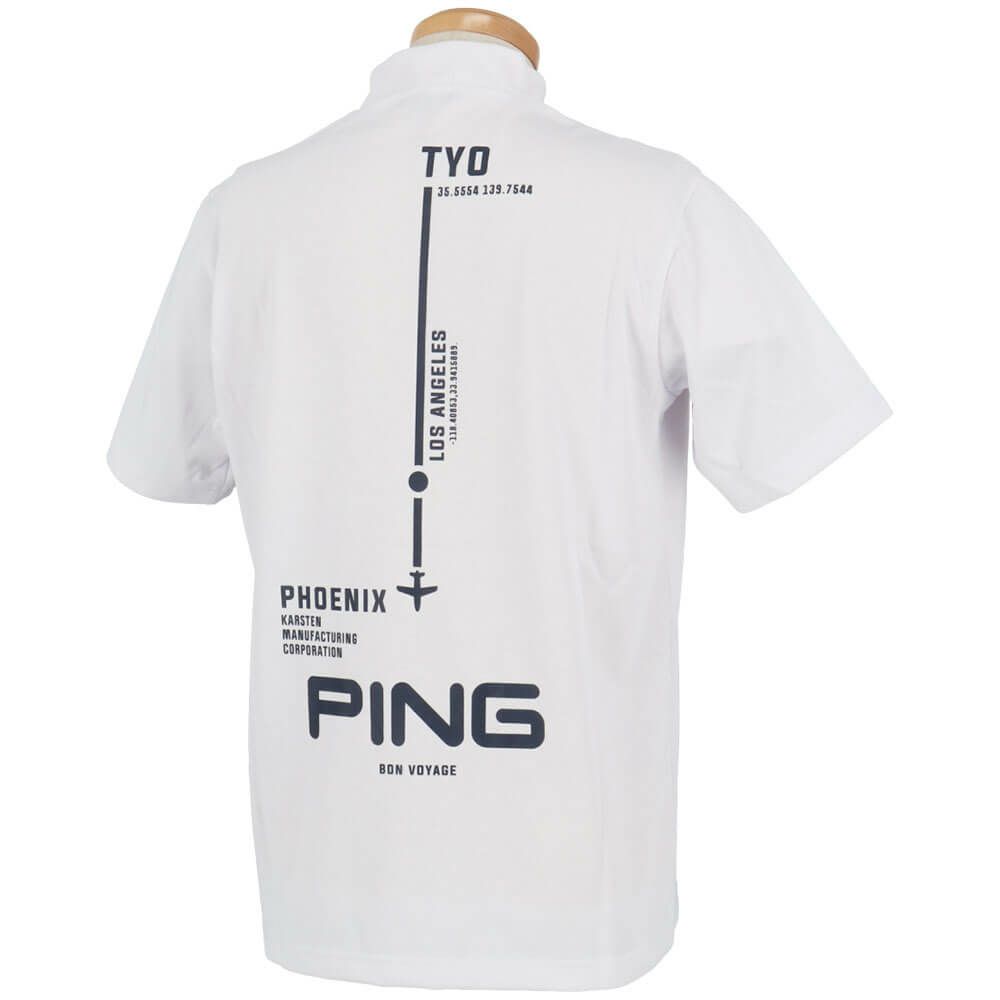 ピン PING　メンズ ロゴプリント プレーティング天竺 半袖 ハイネックシャツ 621-5167307　2025年モデル 詳細2