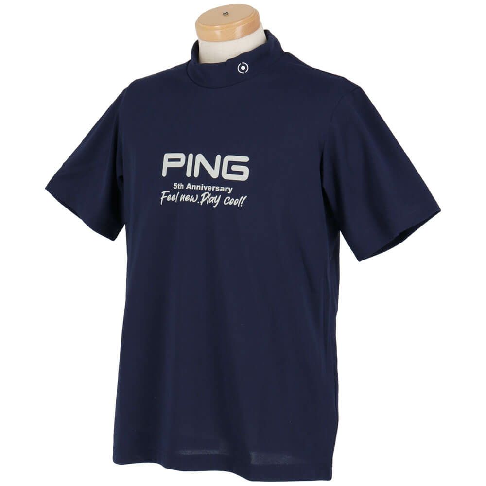 ピン PING　メンズ ロゴプリント プレーティング天竺 半袖 ハイネックシャツ 621-5167307　2025年モデル 詳細6