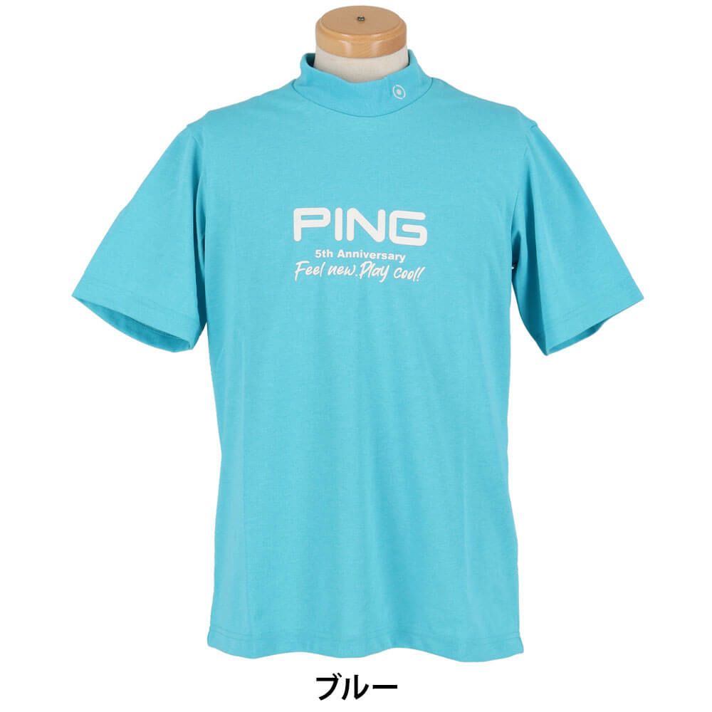 ピン PING　メンズ ロゴプリント プレーティング天竺 半袖 ハイネックシャツ 621-5167307　2025年モデル 詳細7