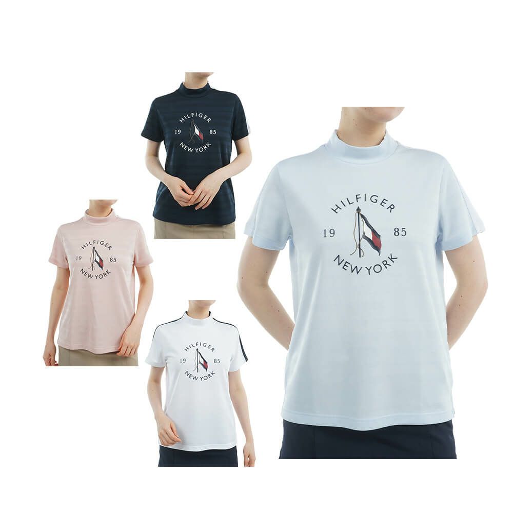 トミー ヒルフィガー ゴルフ　レディース サークルロゴ 半袖 モックネックシャツ THLA522　2025年モデル 詳細1