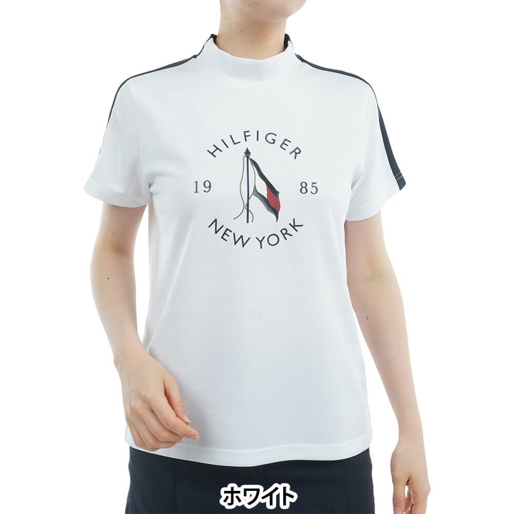 トミー ヒルフィガー ゴルフ　レディース サークルロゴ 半袖 モックネックシャツ THLA522　2025年モデル 詳細2