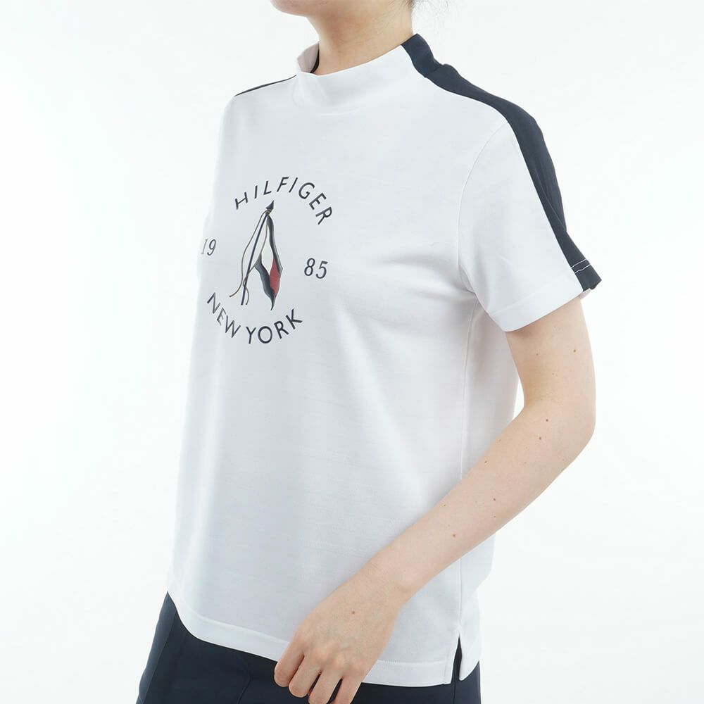 トミー ヒルフィガー ゴルフ　レディース サークルロゴ 半袖 モックネックシャツ THLA522　2025年モデル 詳細4