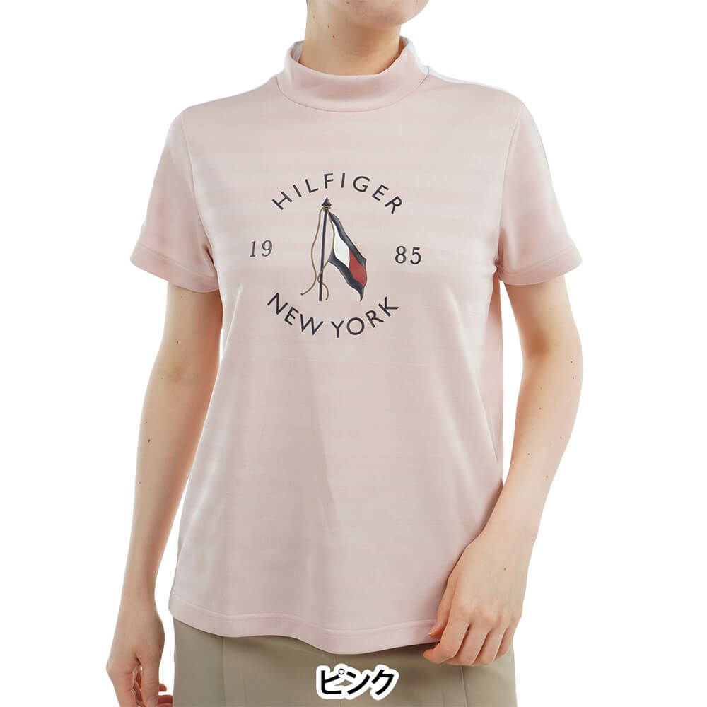 トミー ヒルフィガー ゴルフ　レディース サークルロゴ 半袖 モックネックシャツ THLA522　2025年モデル 詳細16