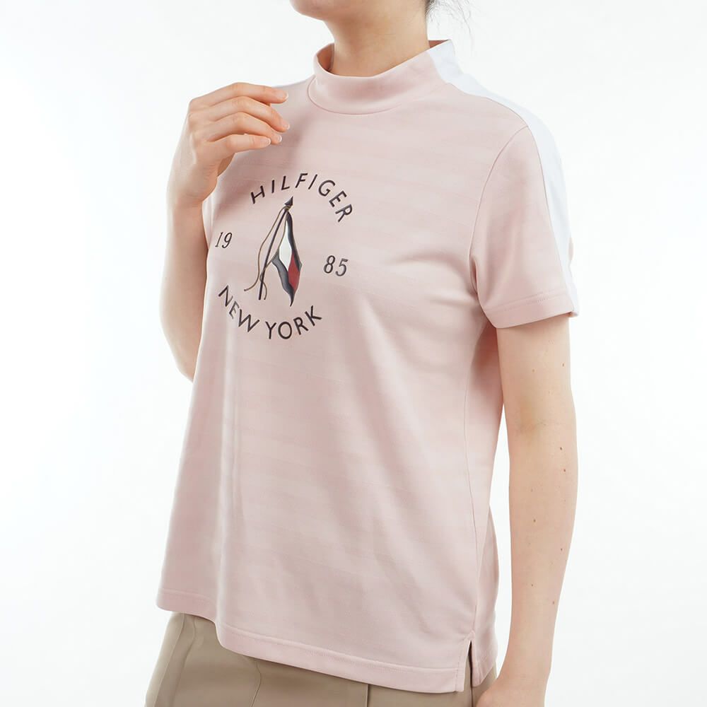 トミー ヒルフィガー ゴルフ　レディース サークルロゴ 半袖 モックネックシャツ THLA522　2025年モデル 詳細18