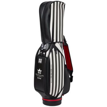 バックスピンゴルフ BACK SPIN! GOLF　ストライプ キャディバッグ BSBE01C107 WHBK ホワイト/ブラック　2025年モデル　詳細3