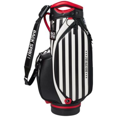 バックスピンゴルフ BACK SPIN! GOLF　ストライプ キャディバッグ BSBE01C107 WHBK ホワイト/ブラック　2025年モデル　詳細4