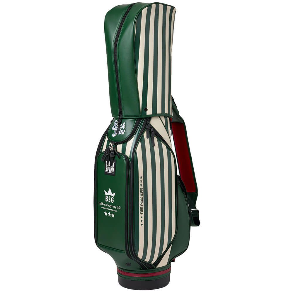 バックスピンゴルフ BACK SPIN! GOLF　ストライプ キャディバッグ BSBE01C107 GRIV グリーン/アイボリー　2025年モデル　詳細3