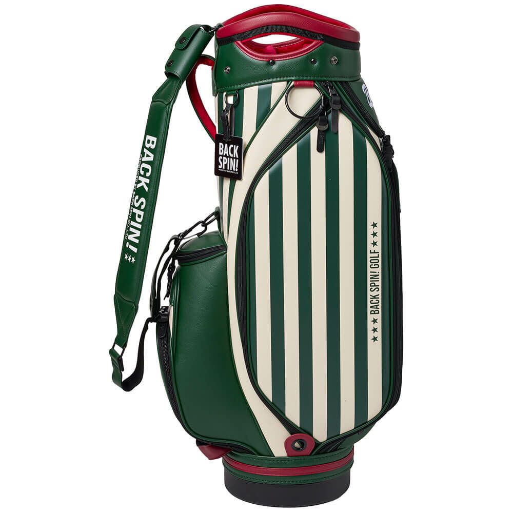 バックスピンゴルフ BACK SPIN! GOLF　ストライプ キャディバッグ BSBE01C107 GRIV グリーン/アイボリー　2025年モデル　詳細4