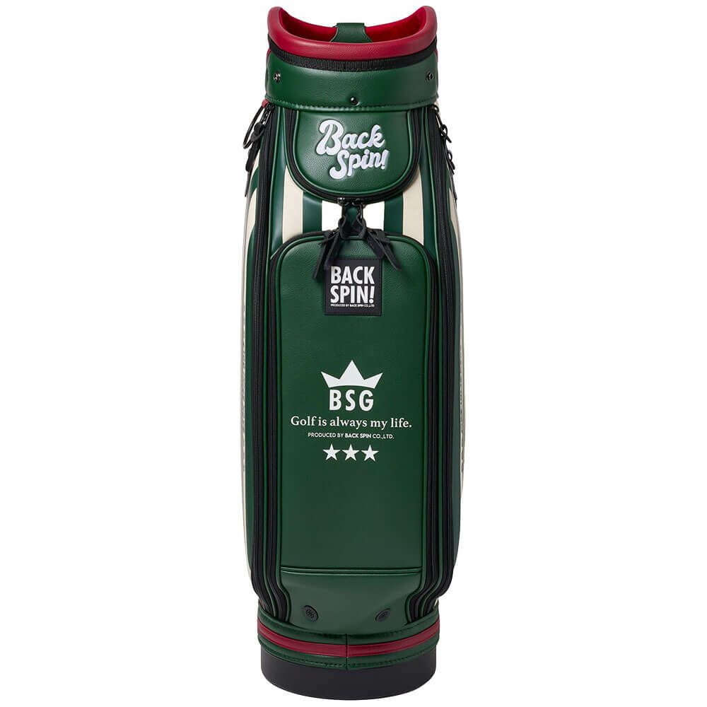 バックスピンゴルフ BACK SPIN! GOLF　ストライプ キャディバッグ BSBE01C107 GRIV グリーン/アイボリー　2025年モデル　詳細5