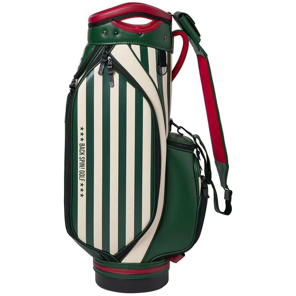 バックスピンゴルフ BACK SPIN! GOLF　ストライプ キャディバッグ BSBE01C107 GRIV グリーン/アイボリー　2025年モデル　詳細6