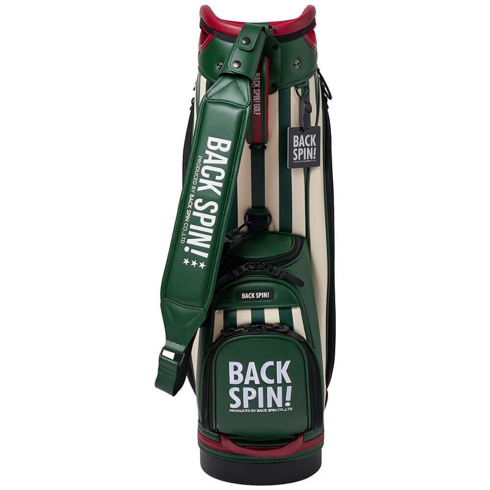 バックスピンゴルフ BACK SPIN! GOLF　ストライプ キャディバッグ BSBE01C107 GRIV グリーン/アイボリー　2025年モデル　詳細7