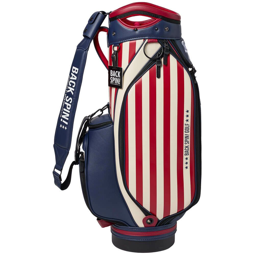 バックスピンゴルフ BACK SPIN! GOLF　ストライプ キャディバッグ BSBE01C107 RDNV レッド/ネイビー　2025年モデル　詳細4