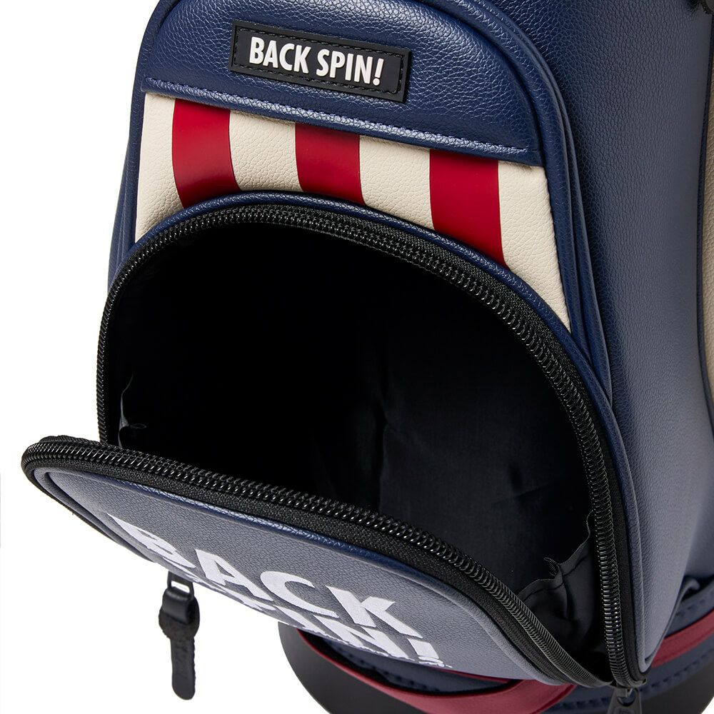 バックスピンゴルフ BACK SPIN! GOLF　ストライプ キャディバッグ BSBE01C107 RDNV レッド/ネイビー　2025年モデル　詳細11