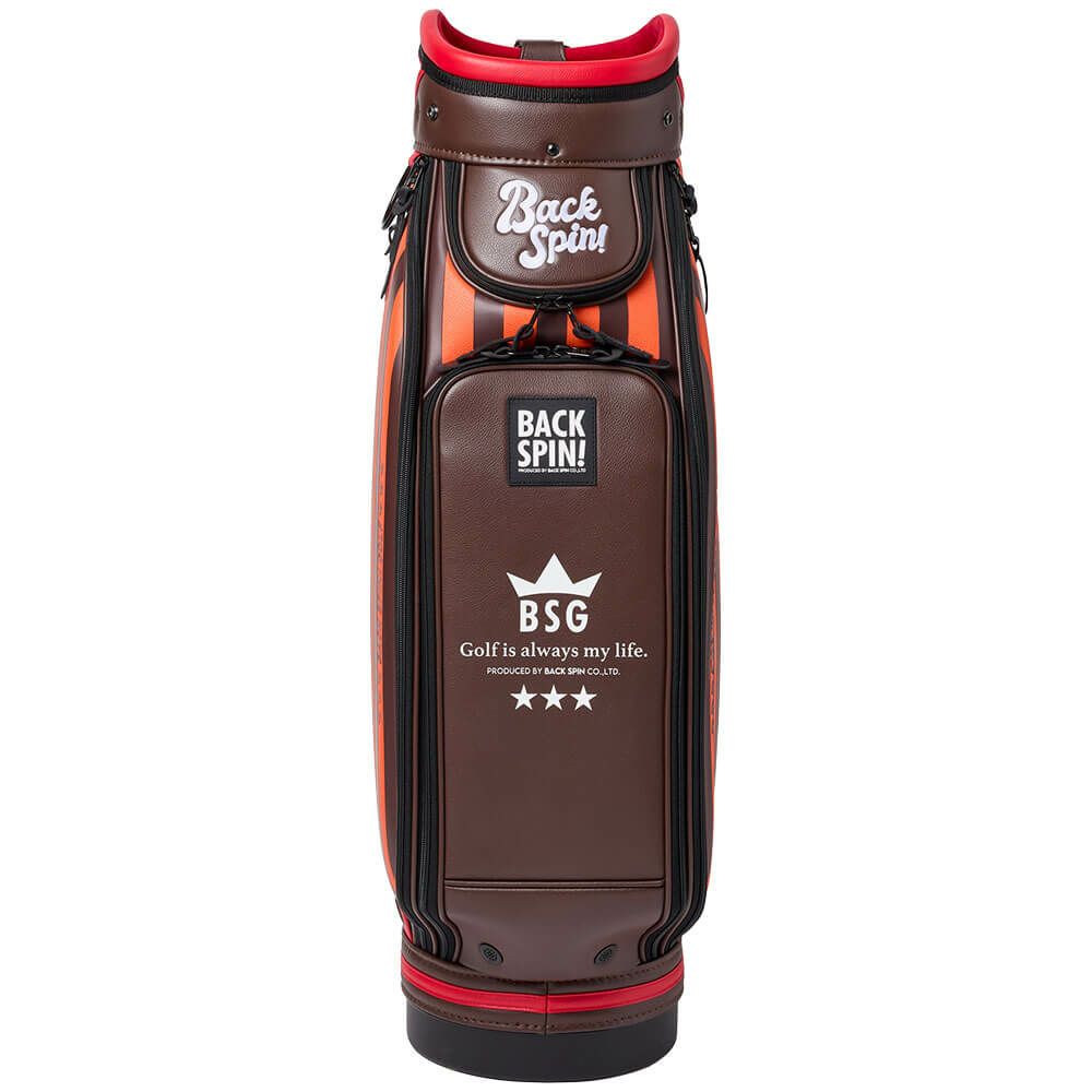 バックスピンゴルフ BACK SPIN! GOLF　ストライプ キャディバッグ BSBE01C107 ORBR オレンジ/ブラウン　2025年モデル　詳細5