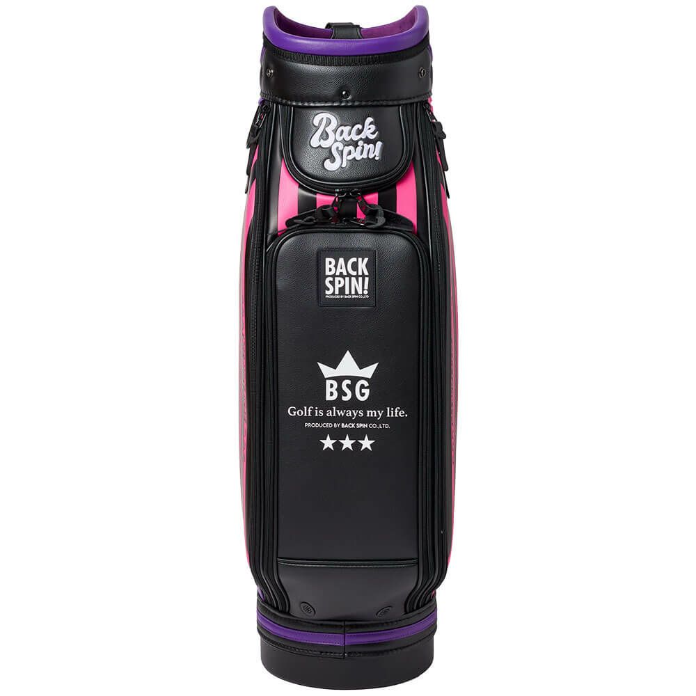 バックスピンゴルフ BACK SPIN! GOLF　ストライプ キャディバッグ BSBE01C107 PKBK ピンク/ブラック　2025年モデル　詳細5