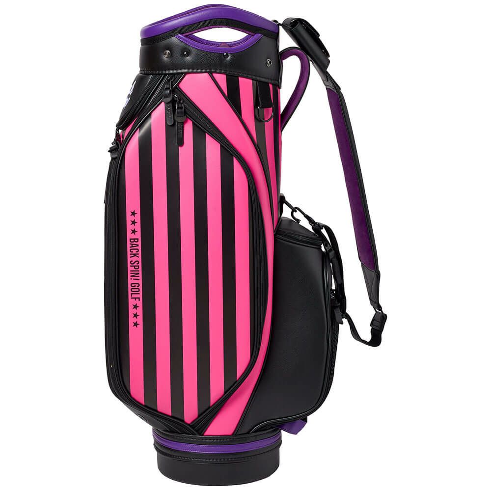 バックスピンゴルフ BACK SPIN! GOLF　ストライプ キャディバッグ BSBE01C107 PKBK ピンク/ブラック　2025年モデル　詳細6