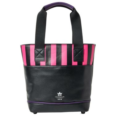 バックスピンゴルフ BACK SPIN! GOLF　ストライプ カートバッグ BSBE01B311 PKBK ピンク/ブラック　2025年モデル　詳細2