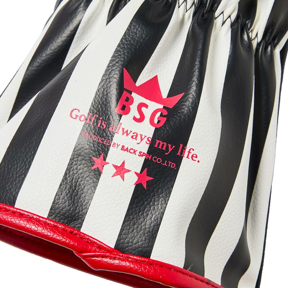 バックスピンゴルフ BACK SPIN! GOLF　ストライプ ドライバー用 ヘッドカバー BSBE01H515 WHBK ホワイト/ブラック　2025年モデル　詳細3