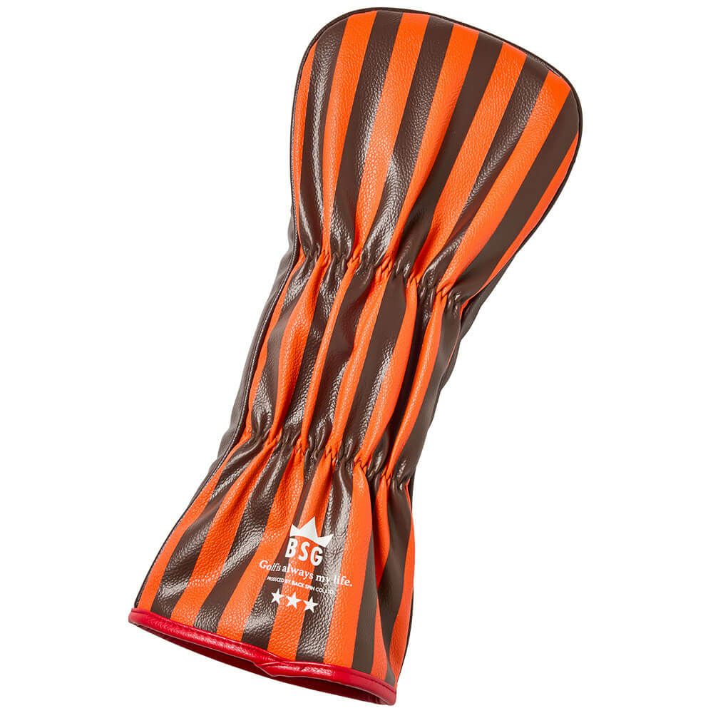 バックスピンゴルフ BACK SPIN! GOLF　ストライプ ドライバー用 ヘッドカバー BSBE01H515 ORBR オレンジ/ブラウン　2025年モデル　詳細2