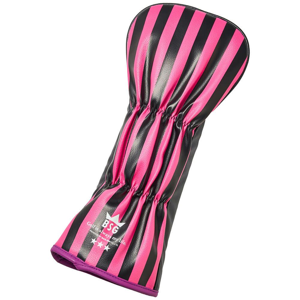 バックスピンゴルフ BACK SPIN! GOLF　ストライプ ドライバー用 ヘッドカバー BSBE01H515 PKBK ピンク/ブラック　2025年モデル　詳細2