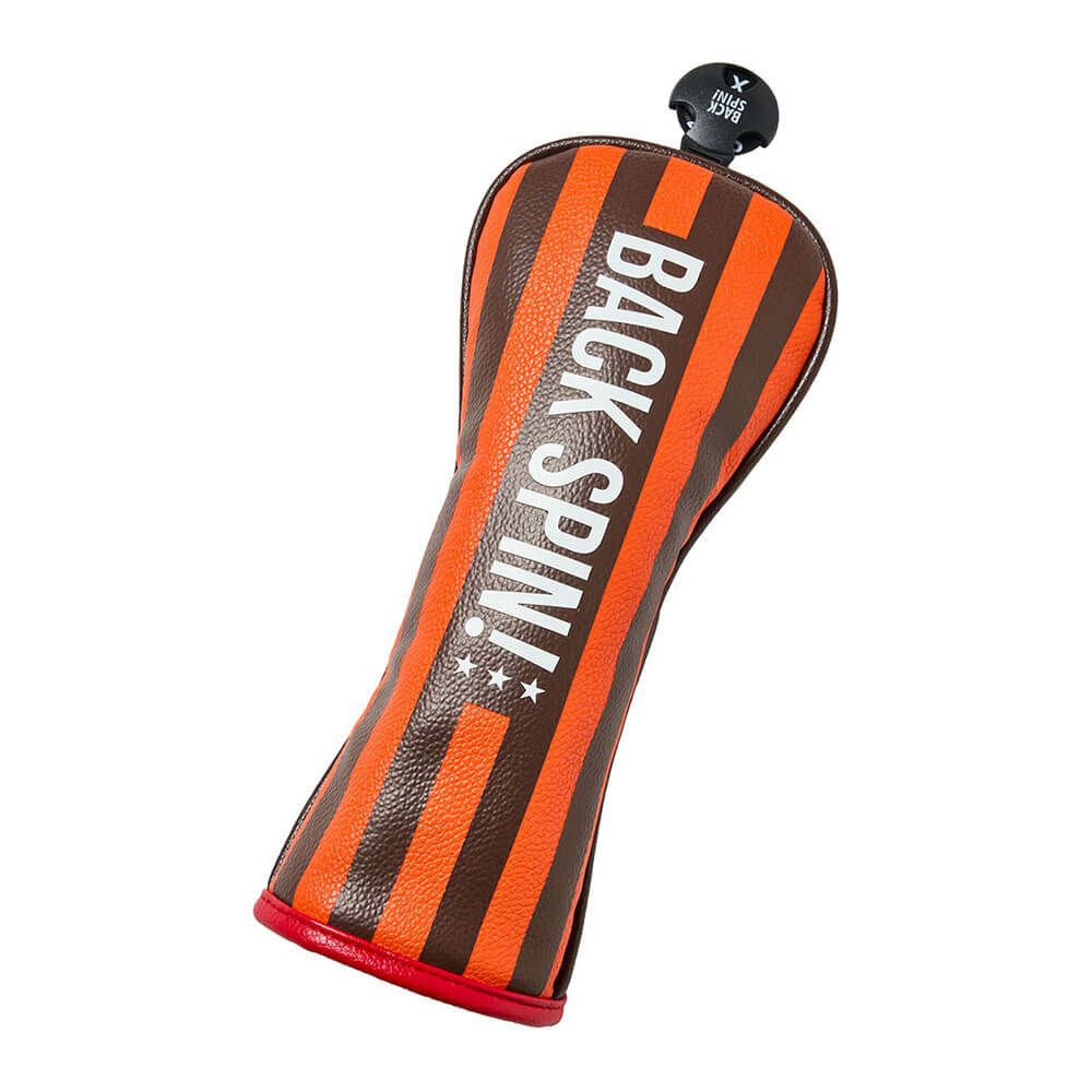 バックスピンゴルフ BACK SPIN! GOLF　ストライプ ユーティリティ用 ヘッドカバー BSBE01H517 ORBR オレンジ/ブラウン　2025年モデル