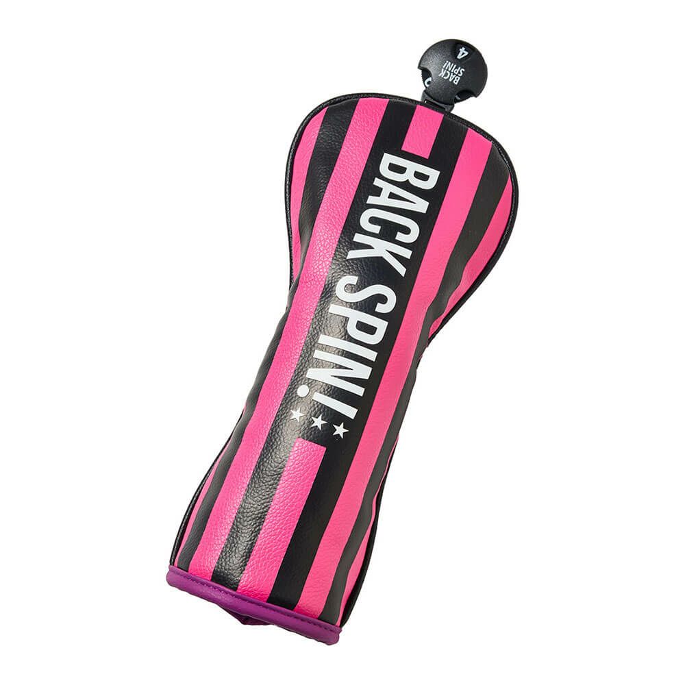 バックスピンゴルフ BACK SPIN! GOLF　ストライプ ユーティリティ用 ヘッドカバー BSBE01H517 PKBK ピンク/ブラック　2025年モデル