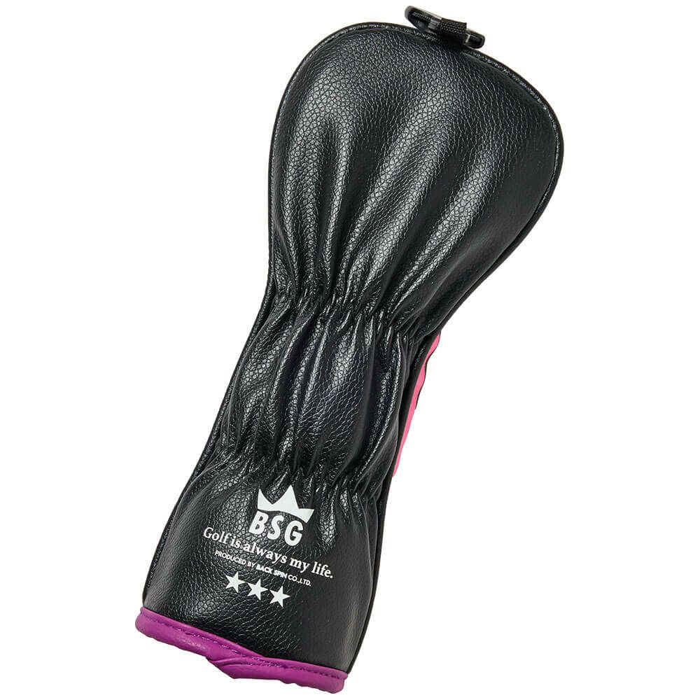 バックスピンゴルフ BACK SPIN! GOLF　ストライプ ユーティリティ用 ヘッドカバー BSBE01H517 PKBK ピンク/ブラック　2025年モデル　詳細2